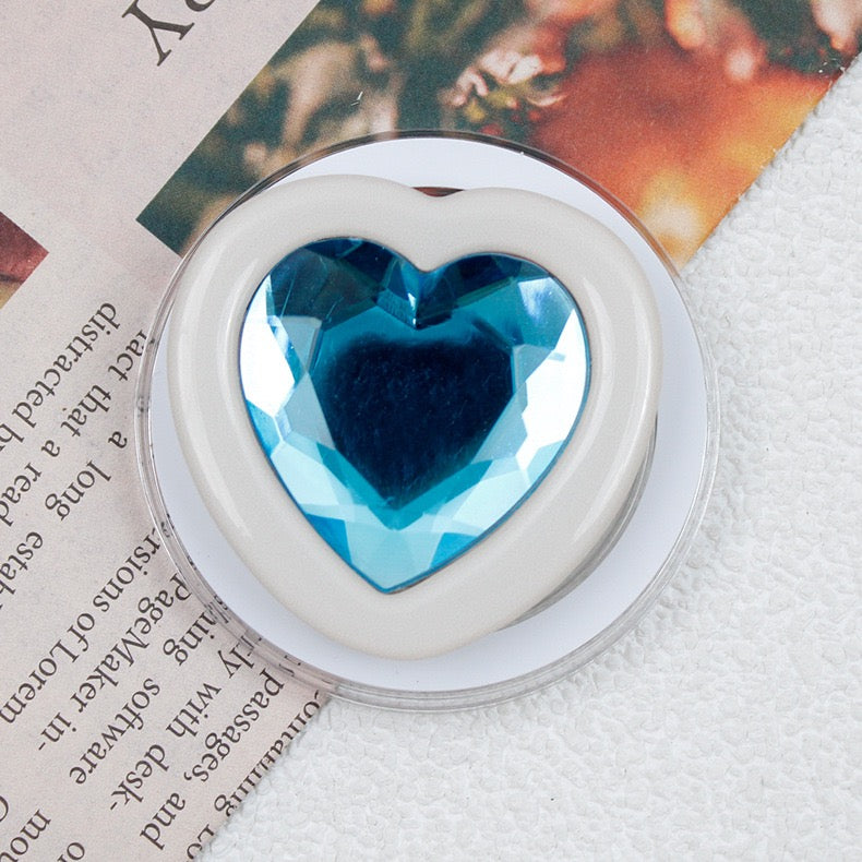 Blue Crystal Heart PopGrip for MagSafe