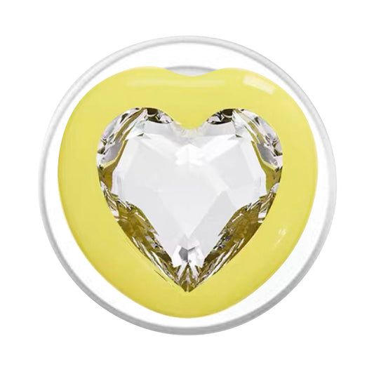 Yellow Crystal Heart PopGrip for MagSafe