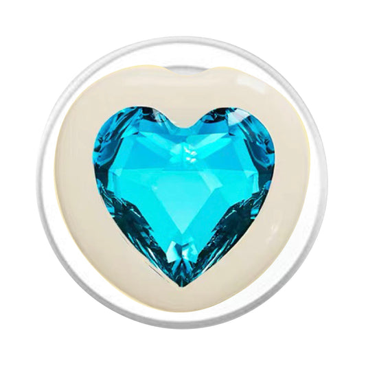 Blue Crystal Heart PopGrip for MagSafe